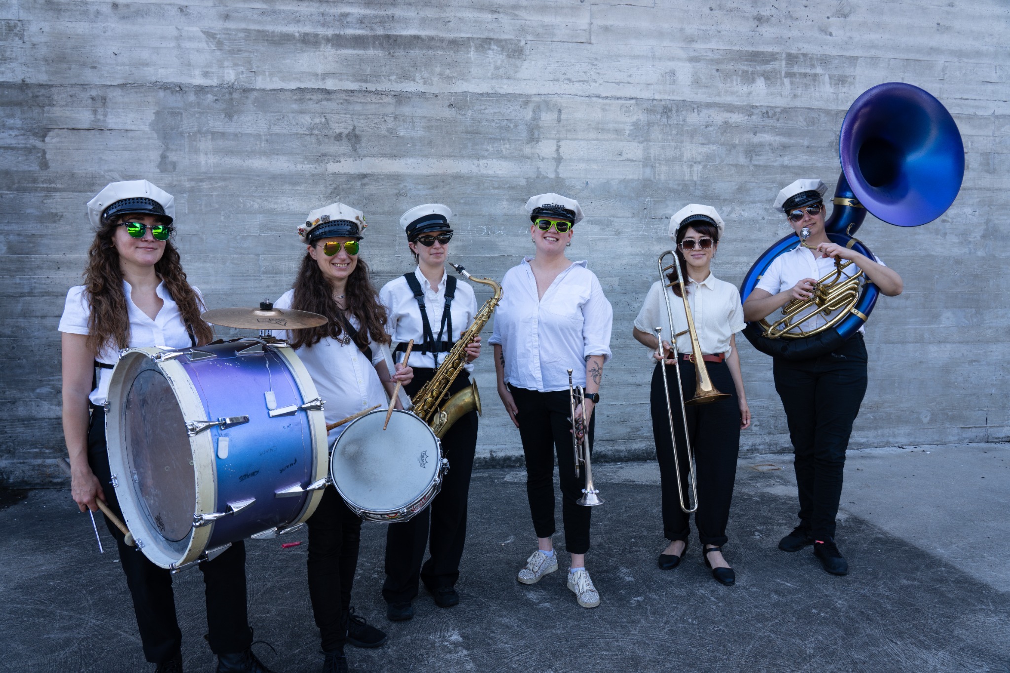 All-women New Orleans brass band Divas Brass Band performing together